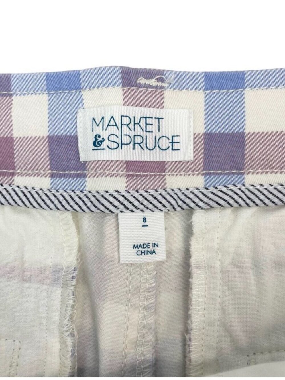 NWT Market & Spruce Plaid Shorts Size 8 Multi Color 5" Inseam Pockets - Picture 2 of 5